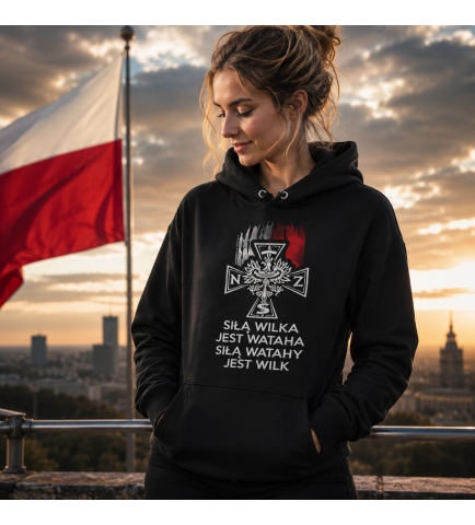 Damska bluza z kapturem SIŁĄ WILKA 2